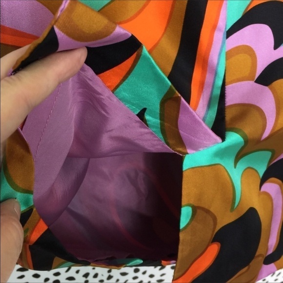 𝅺MILLY Multicolored Print Silk Twill Cocktail Dress Size 2 - Picture 4 of 8